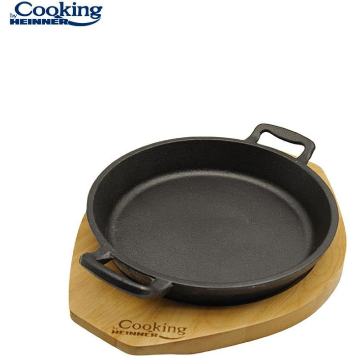 Pan with wooden trivet cast iron 20cm HR-ZVC-T20 HEINNER