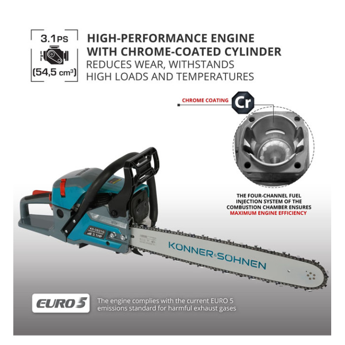 Benzīna motorzāģis 54.5cc 50cm/20" KS CS31G-20 KONNER & SOHNEN