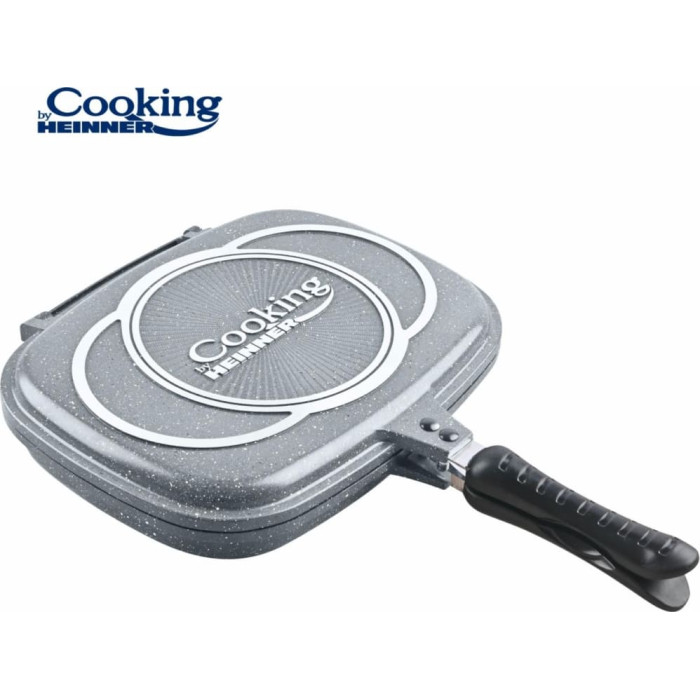 Grill pan, double-sided aluminum with ceramic coating 32x24x7.5cm HR-ZCT-32DG HEINNER