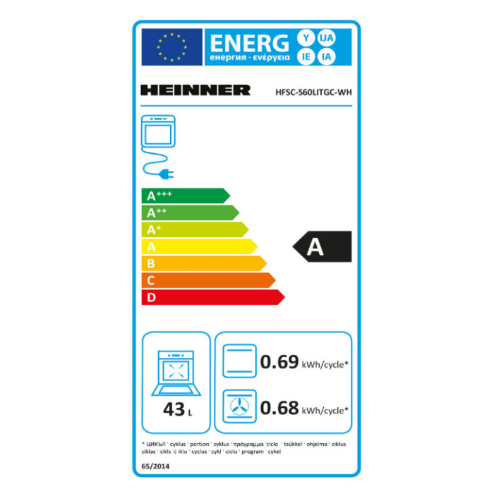 Mixt stove HFSC-S60LITGC-WH HEINNER