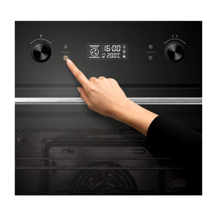 Iebūvējamā cepeškrāsns 70L ar pašattīrīšanās funkciju, HBO-M7010GCDRP-GBK HEINNER
