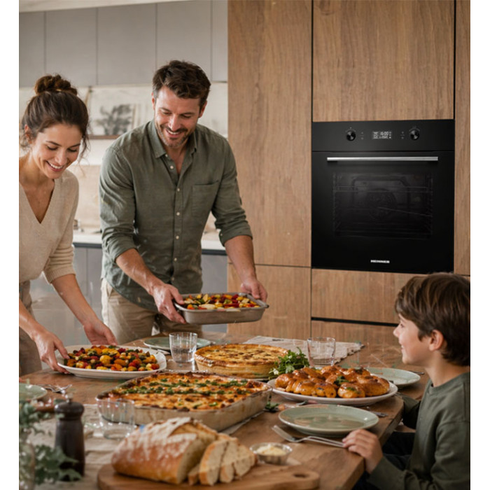 Iebūvējamā cepeškrāsns 70L ar pašattīrīšanās funkciju, HBO-M7010GCDRP-GBK HEINNER