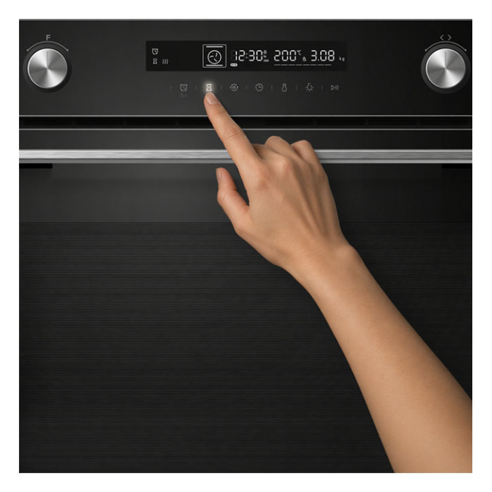 Iebūvējamā cepeškrāsns 72L ar pašattīrīšanās funkciju, HBO-M7212GCDRP-GBK HEINNER