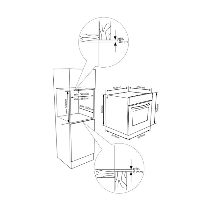 Built in oven HBO-V659GCD-GBK HEINNER