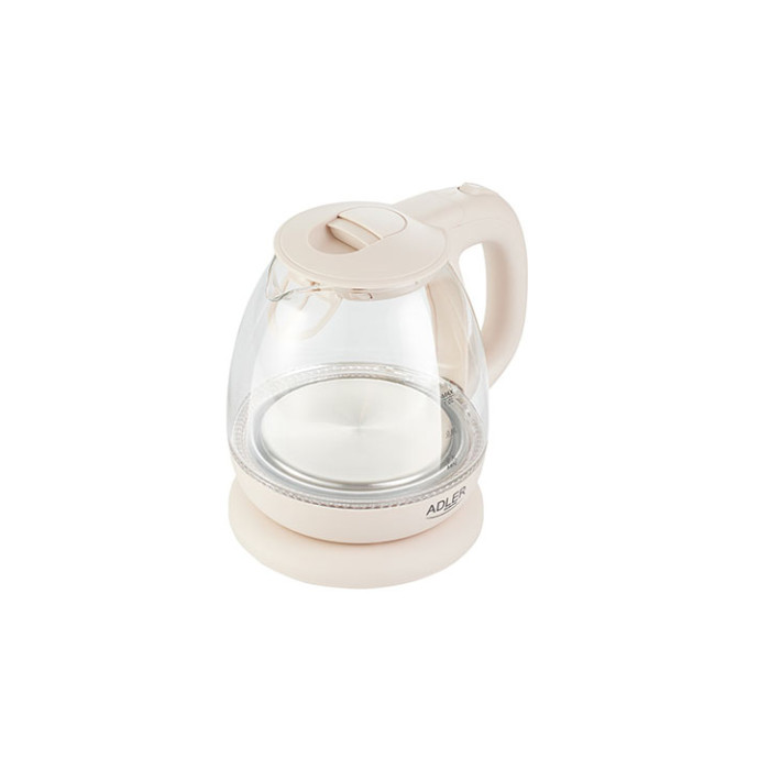 Elektriskā tējkanna 1100W stikla 1.0L, AD 1283 cream, ADLER