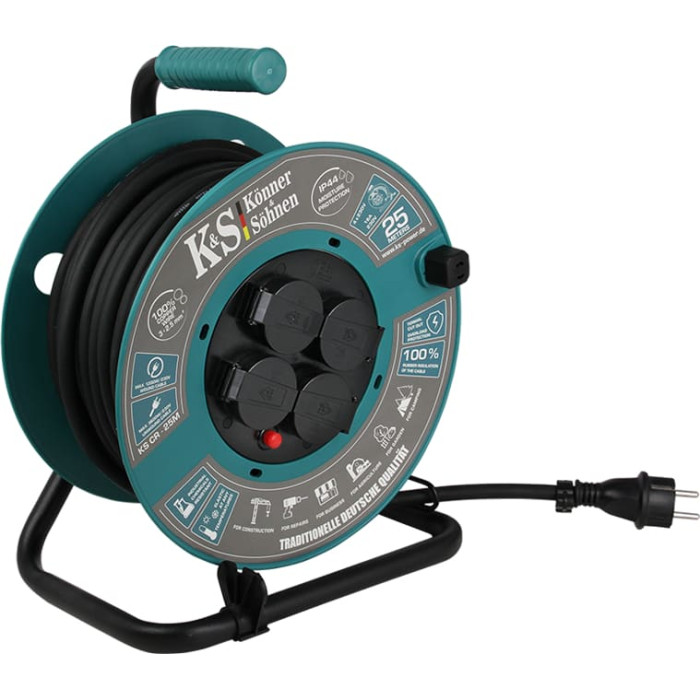 Cord reel, 25m, KS-CR-25M, KONNER & SOHNEN