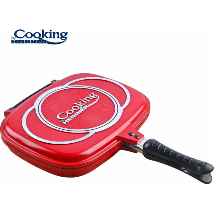 Grill pan, double-sided aluminum with ceramic coating 32x24x7.5cm HR-ZCT-32DR HEINNER