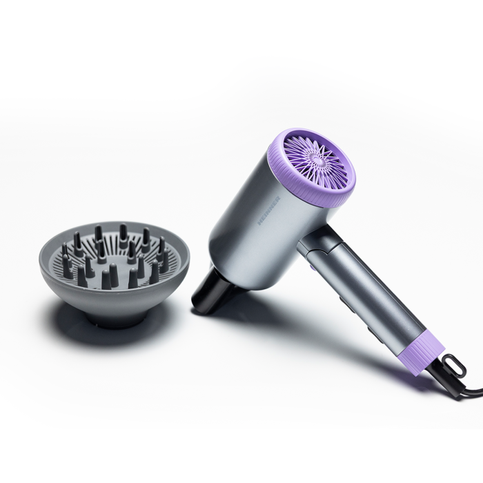 Hair dryer 2000W, black/purple, HHD-R20DC-GYV HEINNER