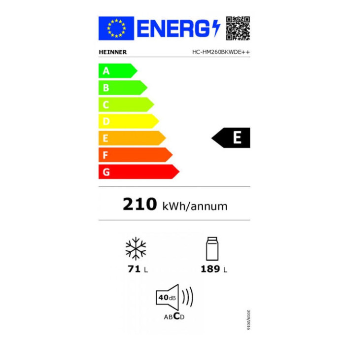 Ledusskapis Combi HC-HM260BKWDE++ HEINNER