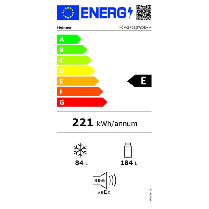 Ledusskapis Combi HC-V2701SWDE++ HEINNER