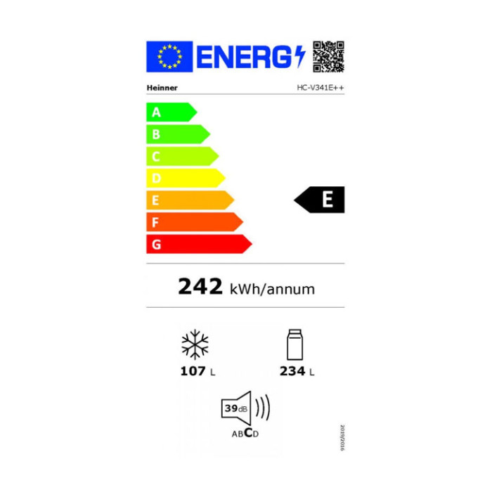 Ledusskapis Combi HC-V341E++ HEINNER