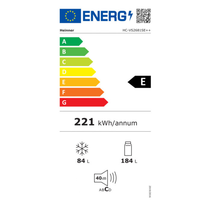 Ledusskapis Combi HC-VS2681SE++ HEINNER