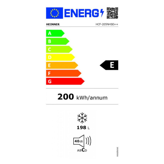 Lādes tipa saldētava HCF-205NHSE++ HEINNER