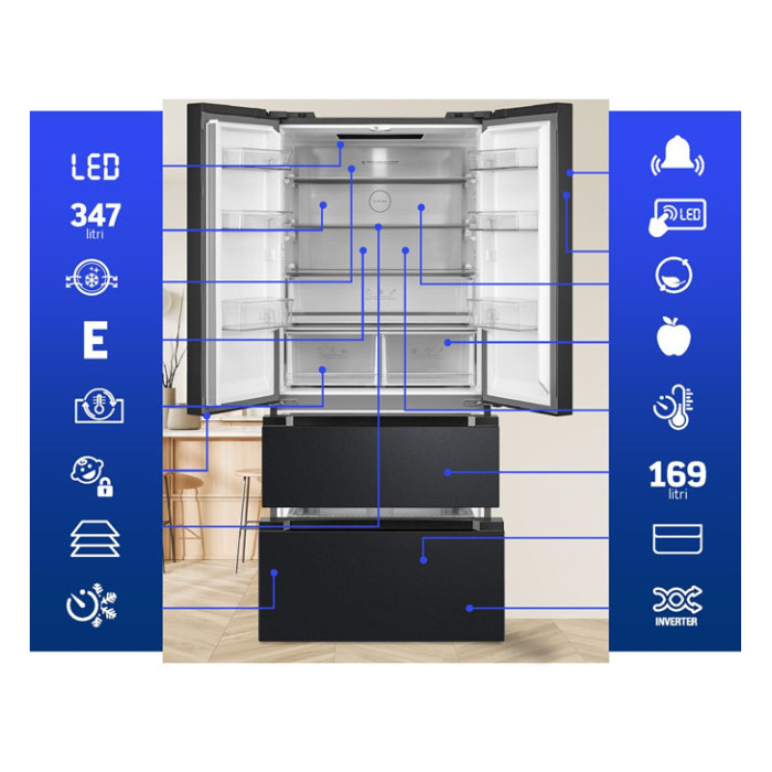Refrigerator french door HCFD-M516INVHDXE++ HEINNER