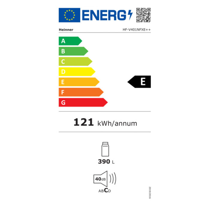 Ledusskapis one door HF-V401NFXE++ HEINNER