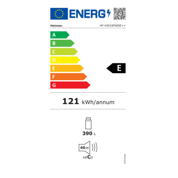 Ledusskapis one door HF-V401NFXWDE++ HEINNER