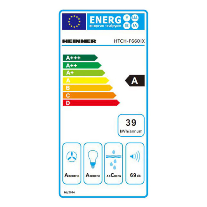 Teleskopisks tvaika nosūcējs HTCH-F660IX HEINNER