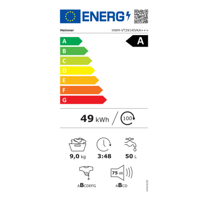 Veļas mazgājamā mašīna HWM-VT2914IVKA+++ HEINNER