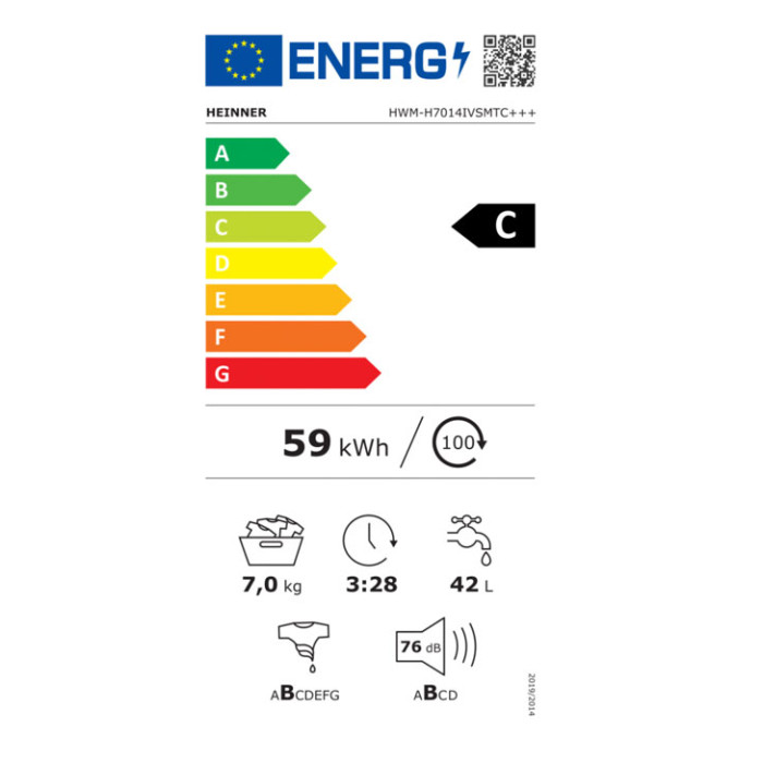 Veļas mazgājamā mašīna HWM-H7014IVSMTC+++ HEINNER