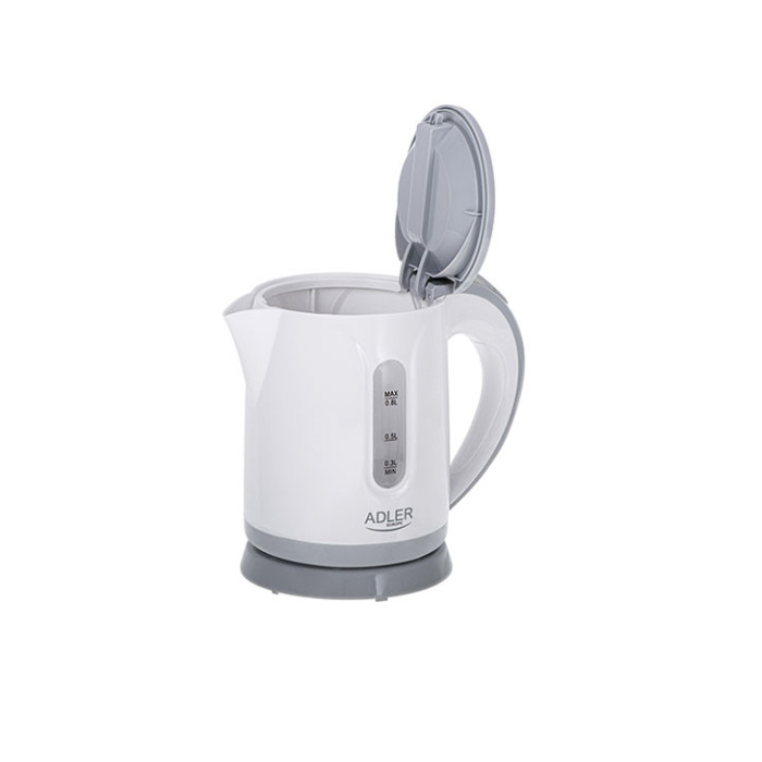 Elektriskā tējkanna plastmasas 0.8L, AD 1371 grey, ADLER
