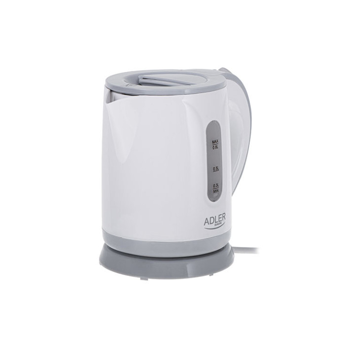 Elektriskā tējkanna plastmasas 0.8L, AD 1371 grey, ADLER