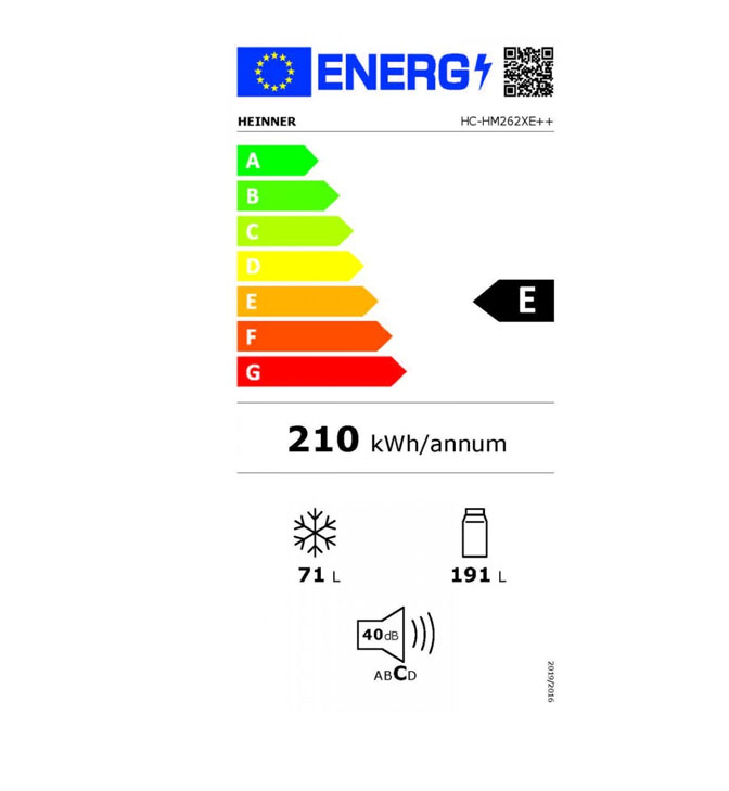 Šaldytuvas Combi HC-HM262XE++ HEINNER
